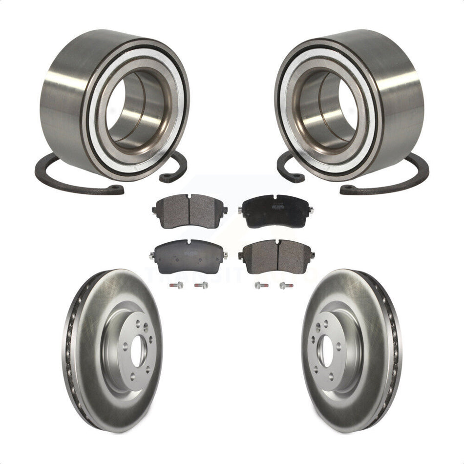 Front Wheel Bearing Coated Disc Brake Rotors And Pads Kit For 2018 Jaguar E-Pace S/SE KBB-129677