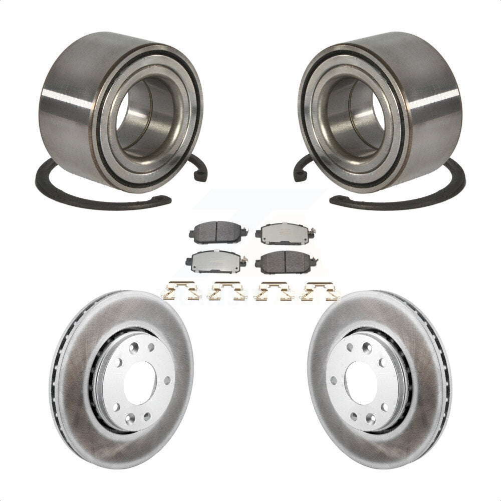 Front Wheel Bearing Coat Brake Rotor Pad Kit For Nissan Kicks SV SR with Disc rear brakes KBB-129678