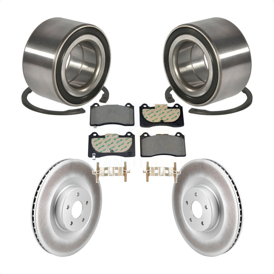 Front Wheel Bearing Coated Disc Brake Rotors And Pads Kit For 2016-2018 Ford Focus RS KBB-129680