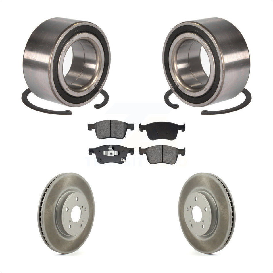 Front Wheel Bearing Coated Disc Brake Rotors And Semi-Metallic Pads Kit For Honda Accord KBB-129691