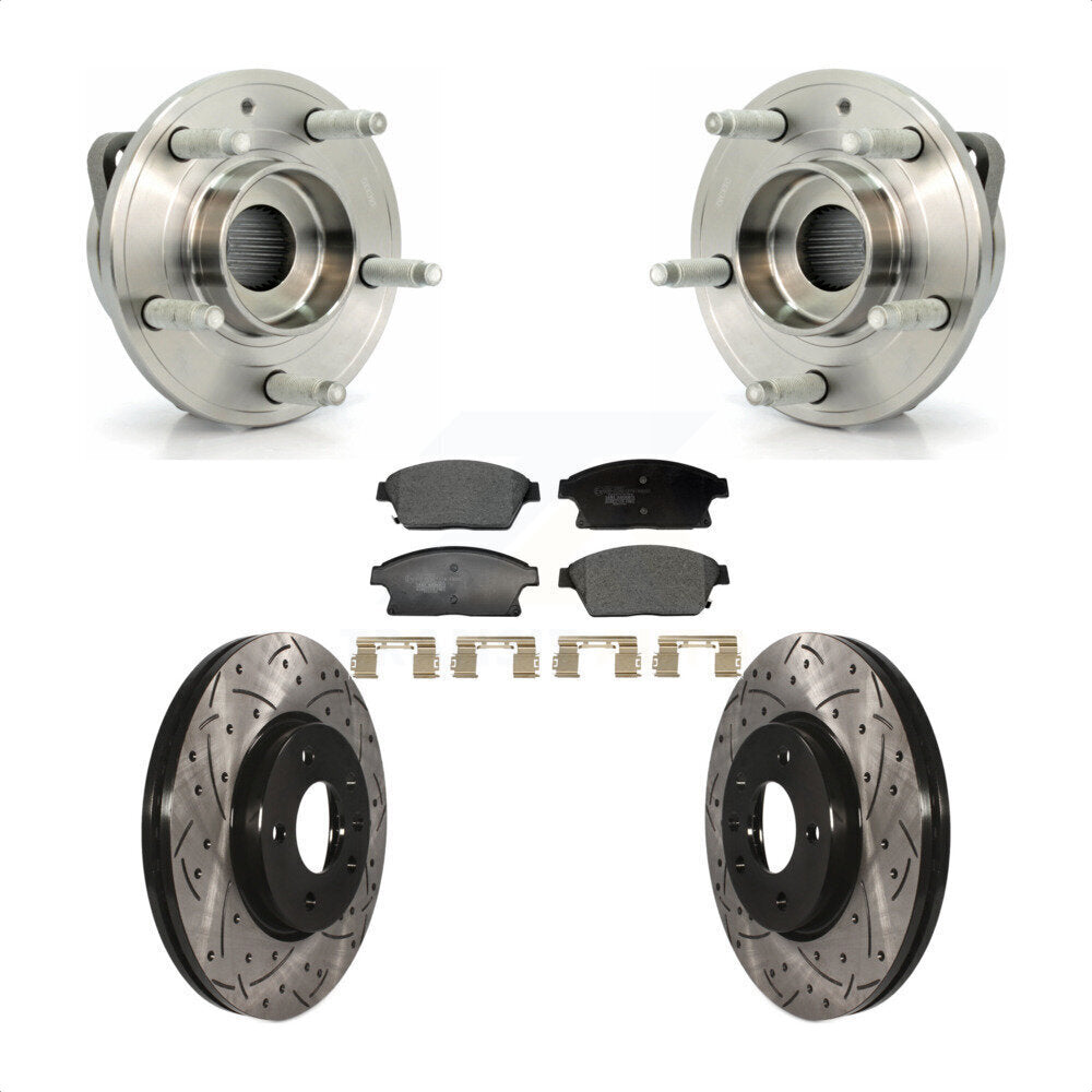 Front Hub Bearing Drill Slot Brake Rotor Pad Kit For Chevrolet Cruze Buick Verano Orlando KBB-129697