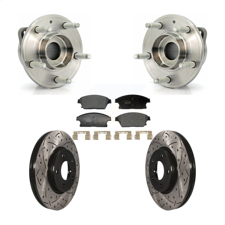 Front Hub Bearing Drill Slot Brake Rotor Pad Kit For Chevrolet Cruze Buick Verano Orlando KBB-129697