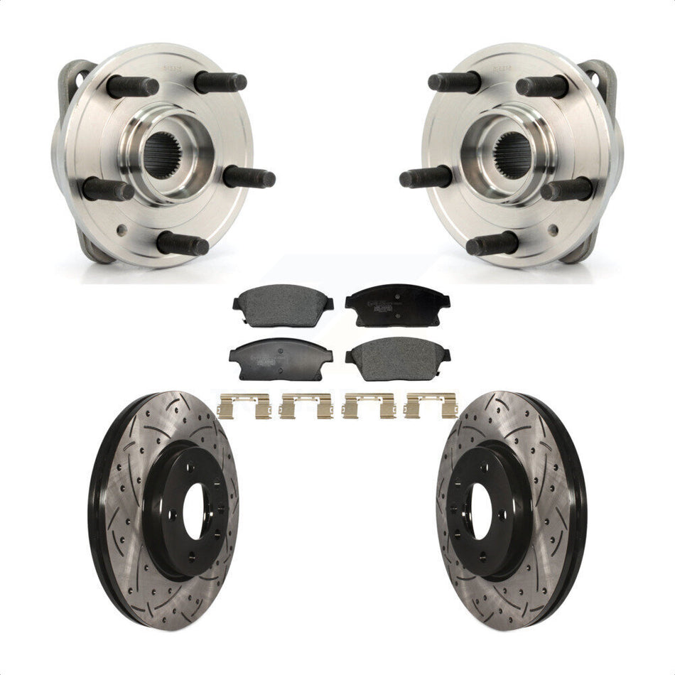 Front Hub Bearing Drill Slot Brake Rotor Pads Kit For 14-15 Chevrolet Cruze DIESEL engine KBB-129698
