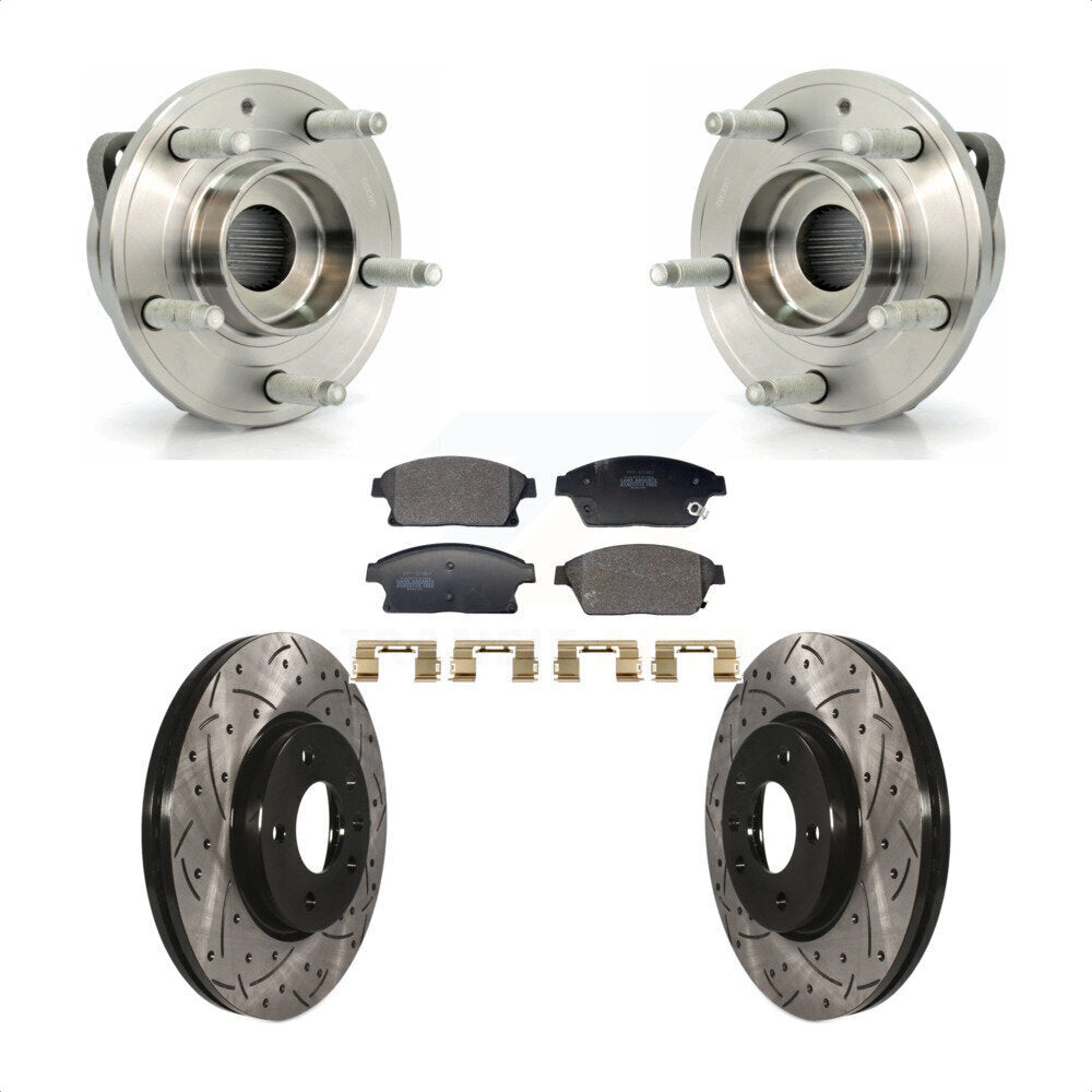 Front Hub Bearing Drill Slot Brake Rotor Pad Kit For Chevrolet Cruze Buick Verano Orlando KBB-129711