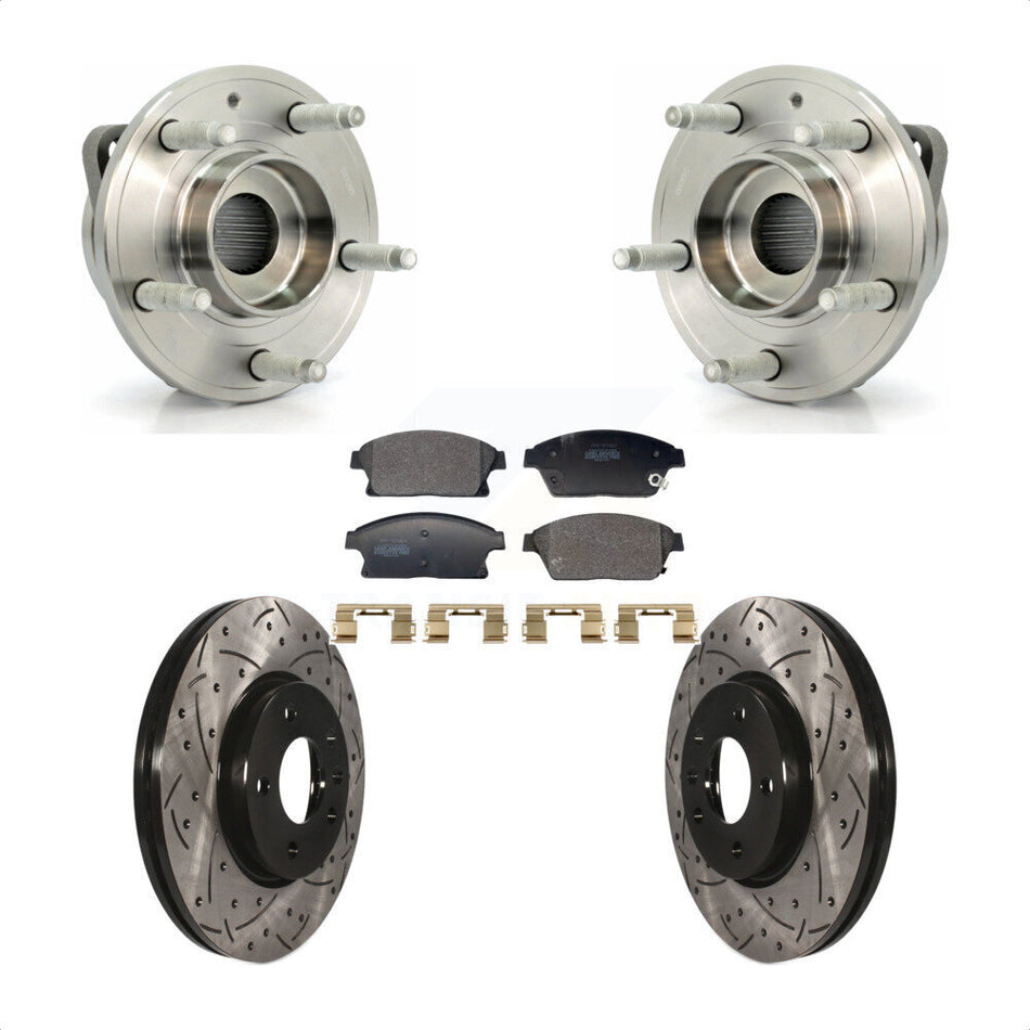 Front Hub Bearing Drill Slot Brake Rotor Pad Kit For Chevrolet Cruze Buick Verano Orlando KBB-129711