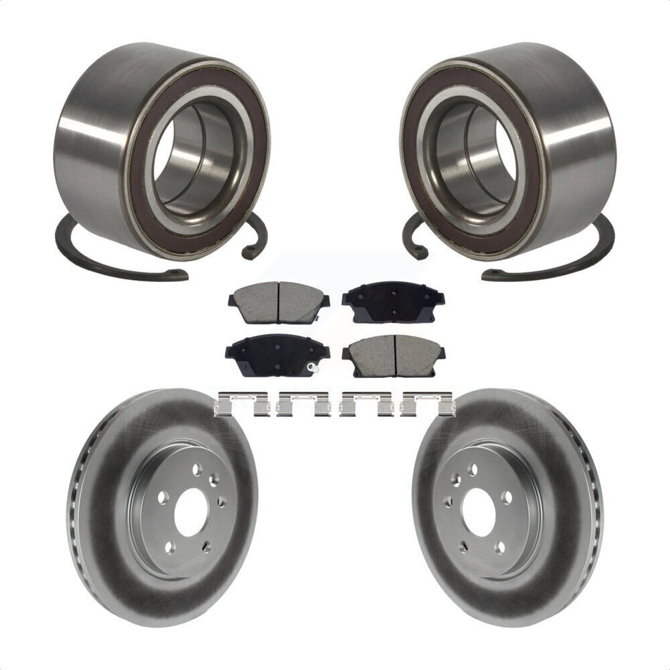 Front Wheel Bearing Coated Brake Rotor Pads Kit For 2013-2017 Chevrolet Trax Buick Encore KBB-129720