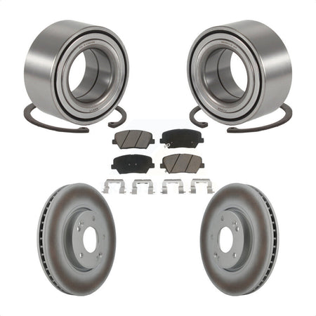 Front Wheel Bearing Coated Disc Brake Rotors And Ceramic Pads Kit For 2014-2015 Kia Rondo KBB-129721