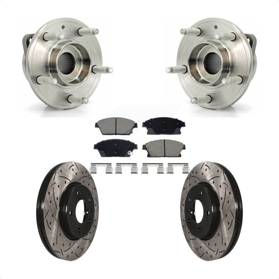 Front Hub Bearing Drill Slot Brake Rotor Pad Kit For Chevrolet Cruze Buick Verano Orlando KBB-129725