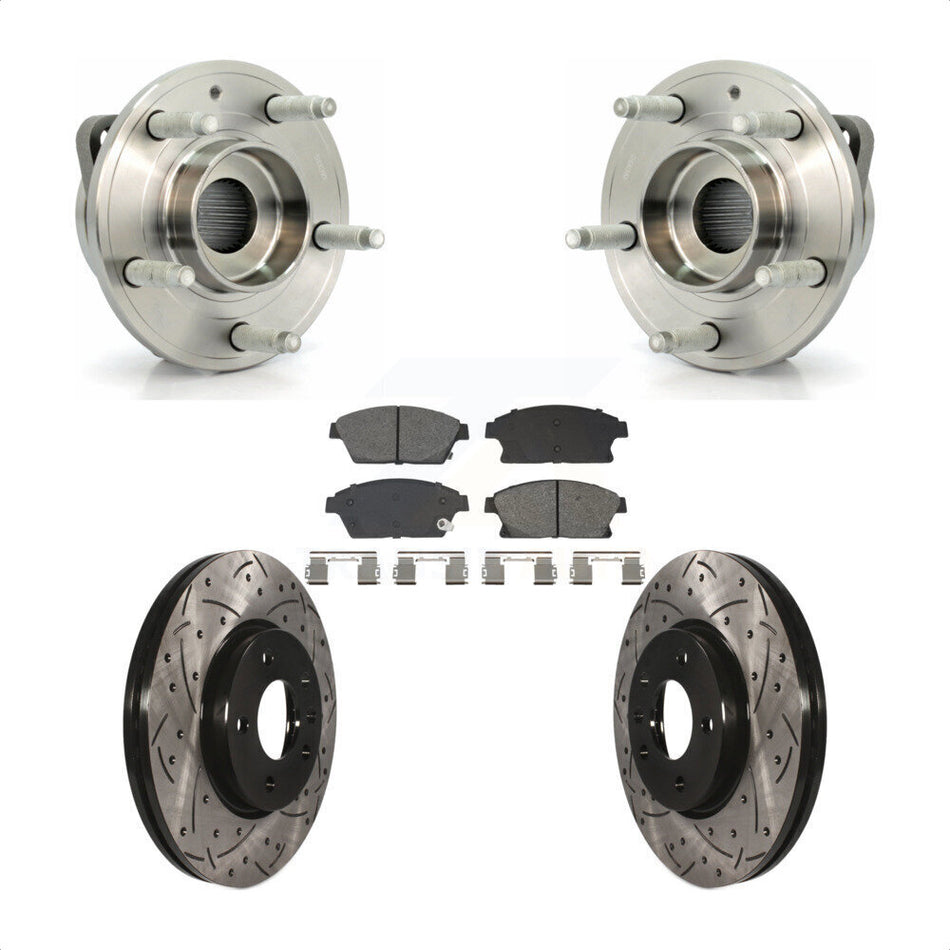 Front Hub Bearing Drill Slot Brake Rotor Pad Kit For Chevrolet Cruze Buick Verano Orlando KBB-129731
