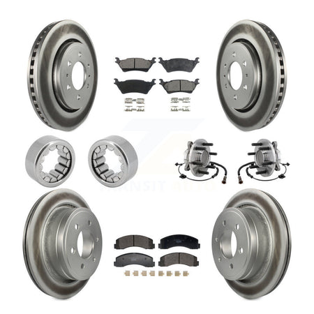 Front Rear Hub Bearing Coat Brake Rotor Pads Shoe Kit (10Pc) For 2018-2020 Ford F-150 RWD KBB-129746