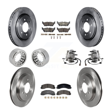 Front Rear Hub Bearing Disc Brake Rotor Pads Shoe Kit (10Pc) For 2018-2020 Ford F-150 RWD KBB-129752