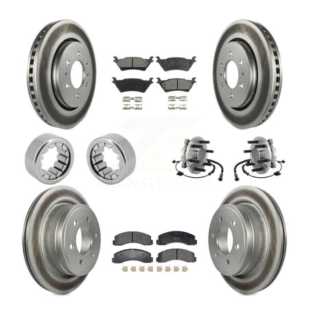 Front Rear Hub Bearing Coat Brake Rotor Pads Shoe Kit (10Pc) For 2018-2020 Ford F-150 RWD KBB-129754