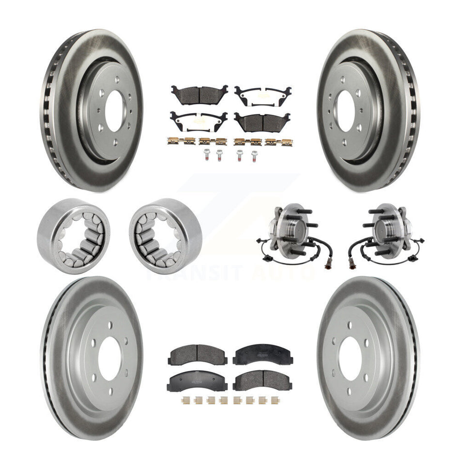 Front Rear Hub Bearing Coat Brake Rotor Pads Shoe Kit (10Pc) For 2018-2020 Ford F-150 RWD KBB-129756