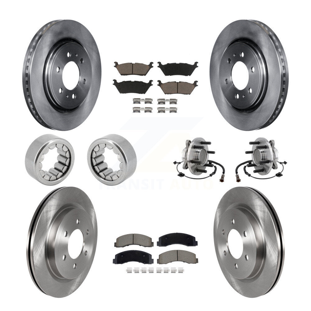 Front Rear Hub Bearing Disc Brake Rotor Pads Shoe Kit (10Pc) For 2018-2020 Ford F-150 RWD KBB-129763