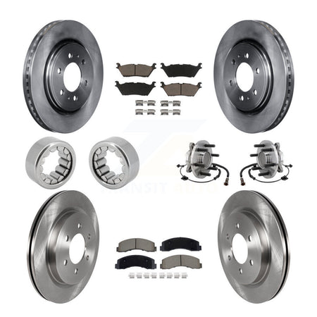 Front Rear Hub Bearing Disc Brake Rotor Pads Shoe Kit (10Pc) For 2018-2020 Ford F-150 RWD KBB-129763