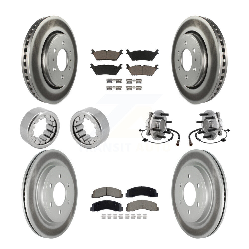 Front Rear Hub Bearing Coat Brake Rotor Pads Shoe Kit (10Pc) For 2018-2020 Ford F-150 RWD KBB-129766
