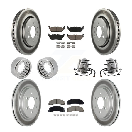 Front Rear Hub Bearing Coat Brake Rotor Pads Shoe Kit (10Pc) For 2018-2020 Ford F-150 RWD KBB-129766