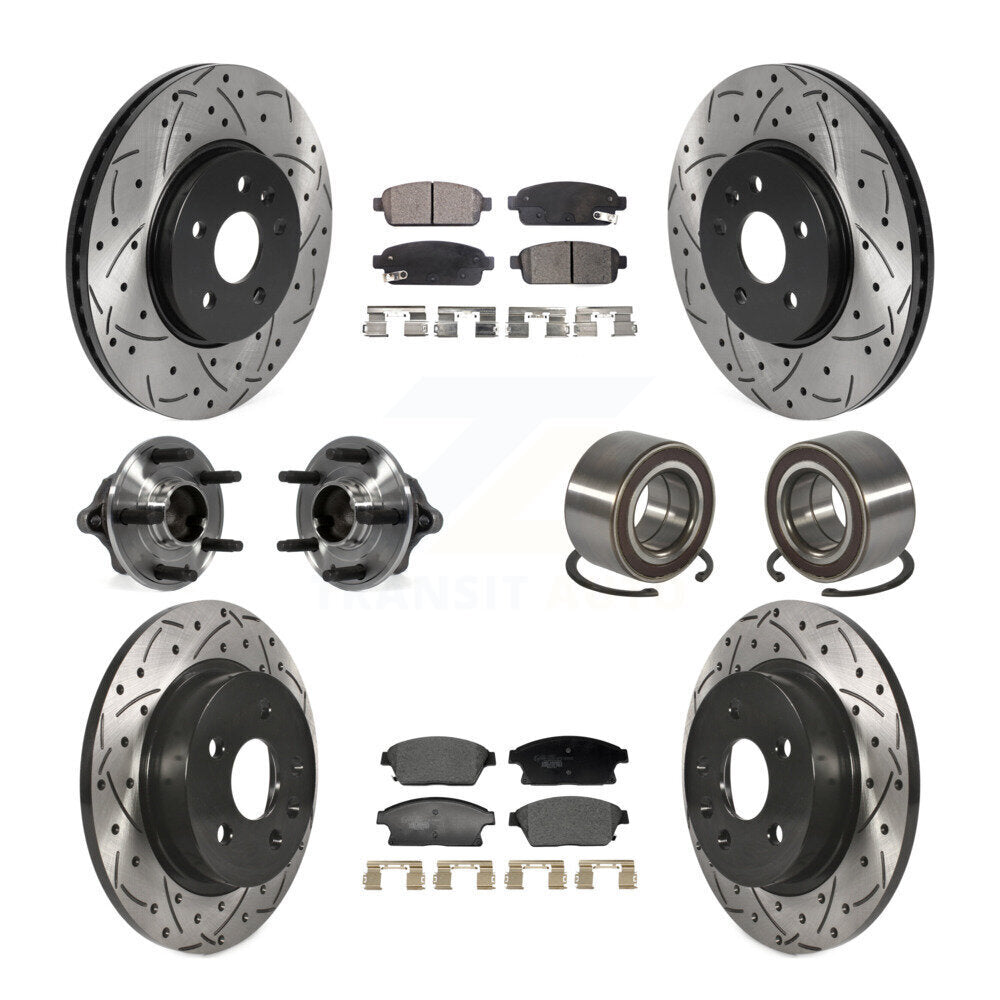 Front Rear Hub Bearing Coated Brake Rotor Pads Kit (10Pc) For Chevrolet Trax Buick Encore KBB-129774