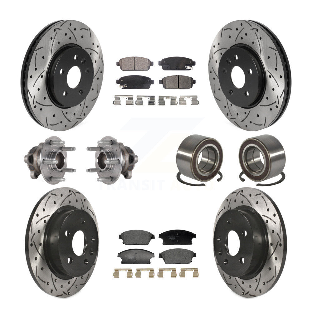 Front Rear Hub Bearing Coated Brake Rotor Pads Kit (10Pc) For Buick Encore Chevrolet Trax KBB-129775