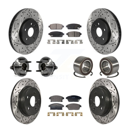 Front Rear Hub Bearing Coated Brake Rotor Pads Kit (10Pc) For Chevrolet Trax Buick Encore KBB-129776
