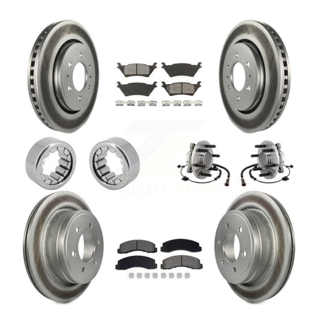 Front Rear Hub Bearing Coat Brake Rotor Pads Shoe Kit (10Pc) For 2018-2020 Ford F-150 RWD KBB-129778