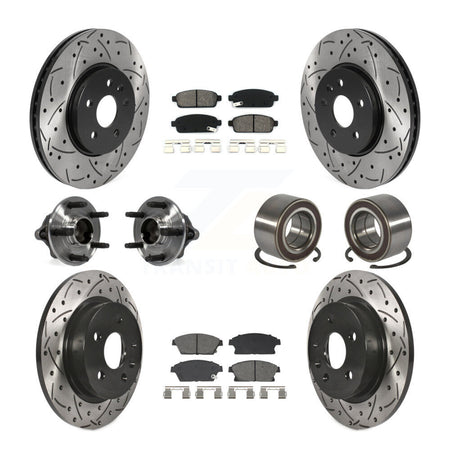 Front Rear Hub Bearing Coated Brake Rotor Pads Kit (10Pc) For Chevrolet Trax Buick Encore KBB-129782