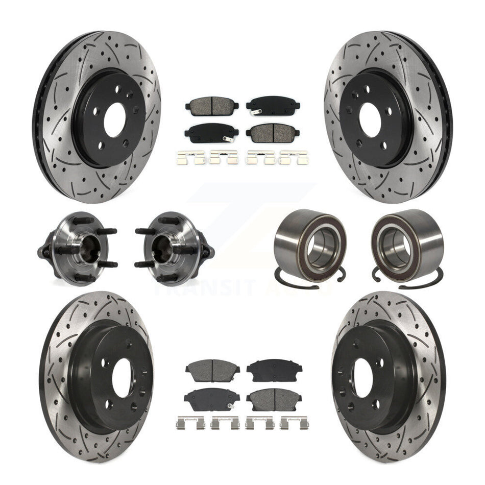 Front Rear Hub Bearing Coated Brake Rotor Pads Kit (10Pc) For Chevrolet Trax Buick Encore KBB-129782