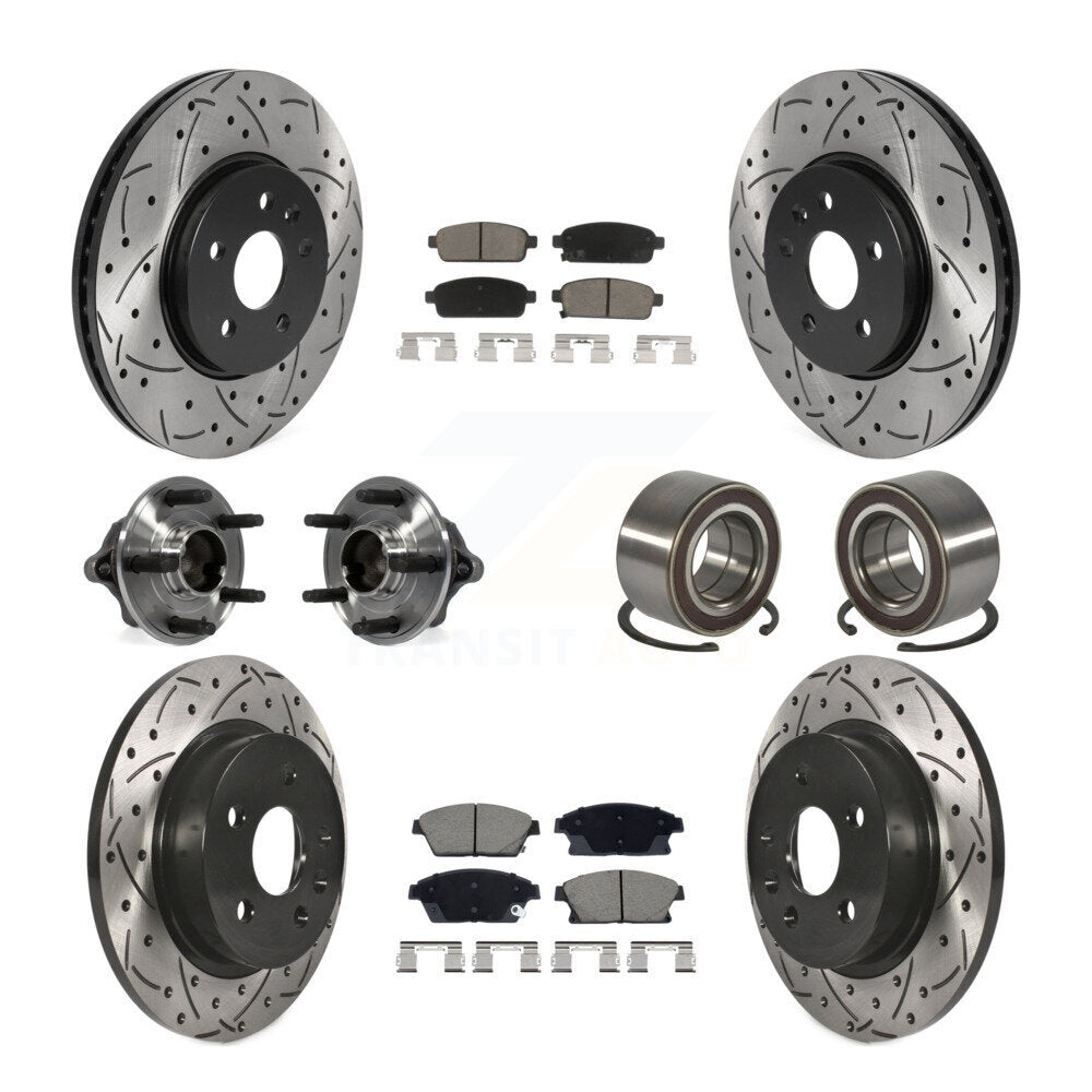 Front Rear Hub Bearing Coated Brake Rotor Pads Kit (10Pc) For Chevrolet Trax Buick Encore KBB-129786