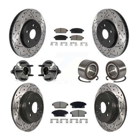 Front Rear Hub Bearing Coated Brake Rotor Pads Kit (10Pc) For Chevrolet Trax Buick Encore KBB-129786