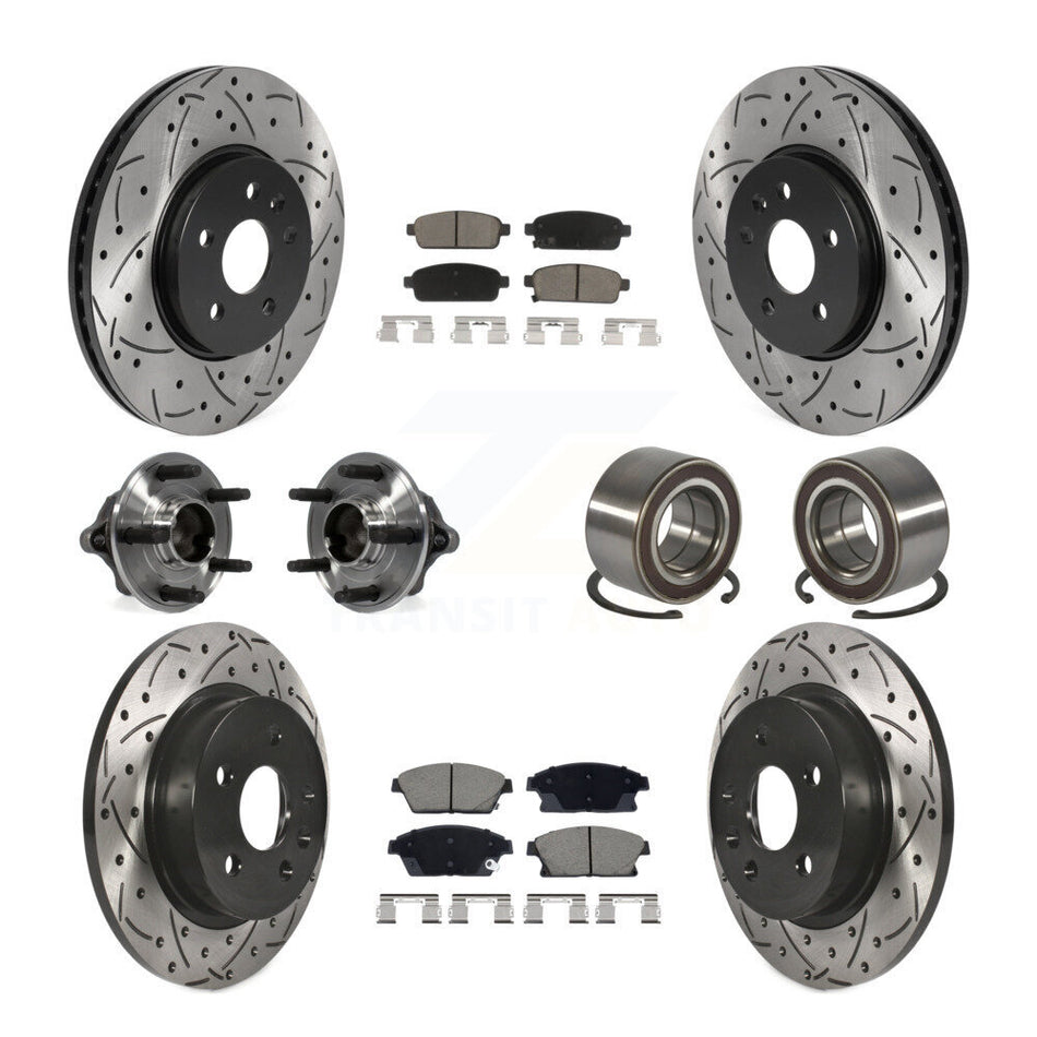 Front Rear Hub Bearing Coated Brake Rotor Pads Kit (10Pc) For Chevrolet Trax Buick Encore KBB-129786