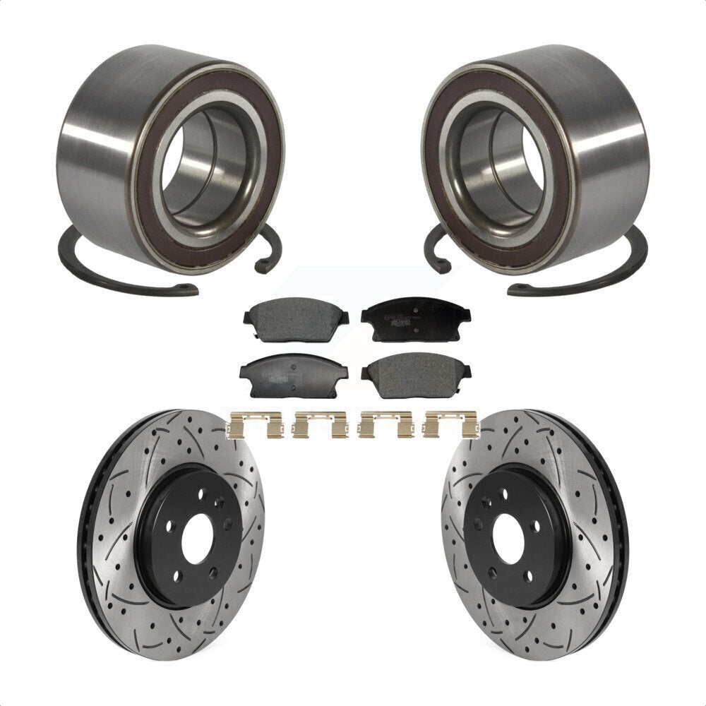 Front Wheel Bearing Coated Drill Slot Brake Rotor Pad Kit For Chevrolet Trax Buick Encore KBB-129791