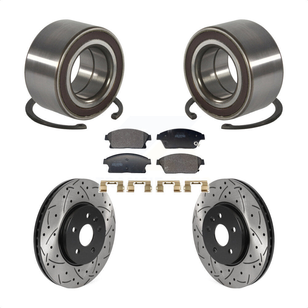 Front Wheel Bearing Coated Drill Slot Brake Rotor Pad Kit For Chevrolet Trax Buick Encore KBB-129795