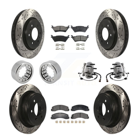 Front Rear Hub Bearing Coat Brake Rotor Pads Shoe Kit (10Pc) For 2018-2020 Ford F-150 RWD KBB-129813