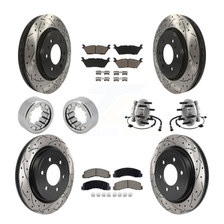 Front Rear Hub Bearing Coat Brake Rotor Pads Shoe Kit (10Pc) For 2018-2020 Ford F-150 RWD KBB-129816