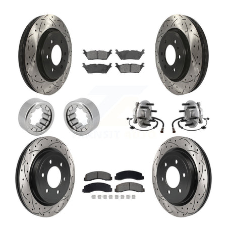 Front Rear Hub Bearing Coat Brake Rotor Pads Shoe Kit (10Pc) For 2018-2020 Ford F-150 RWD KBB-129822