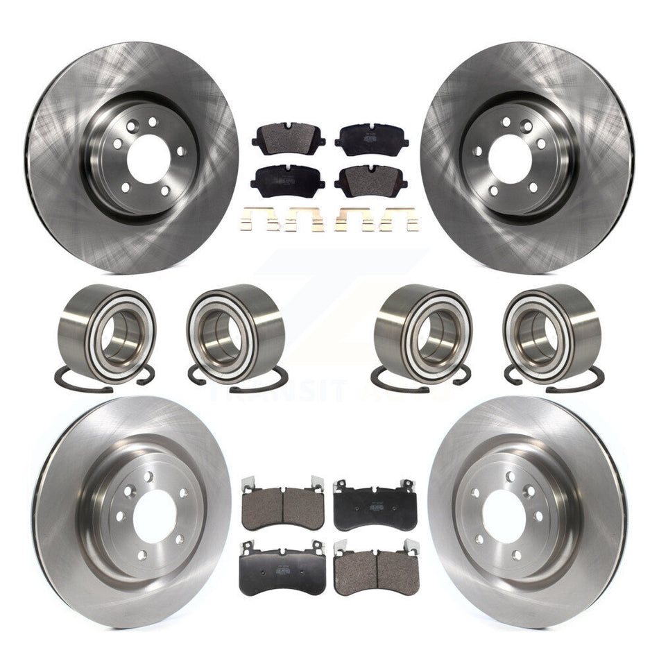 Front Rear Bearing Disc Brake Rotor And Semi-Metallic Pad Kit (10Pc) For Land Rover Range KBB-129825