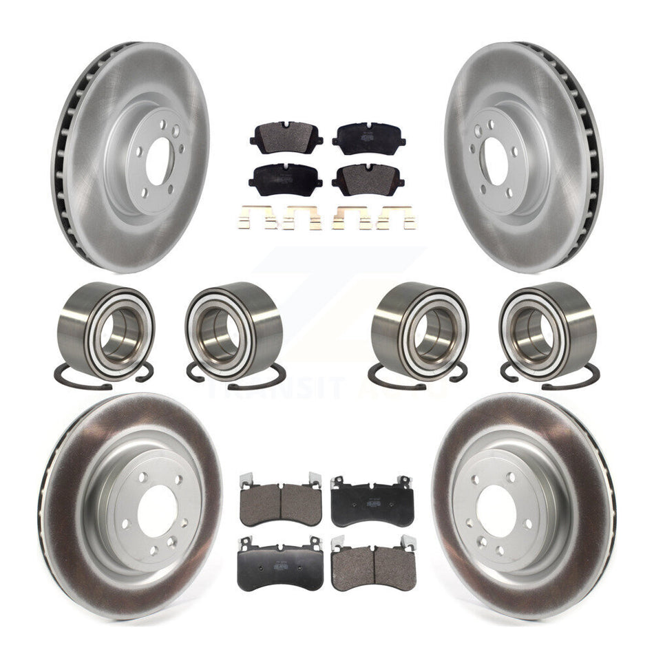 Front Rear Wheel Bearing Coated Disc Brake Rotor And Pads Kit (10Pc) For Land Rover Range KBB-129827