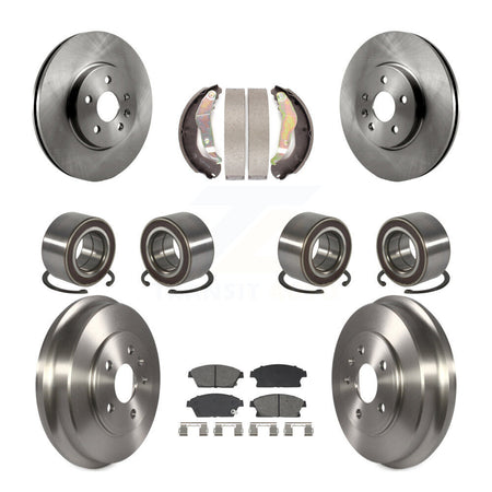 Front Rear Bearing Disc Brake Rotor Pads Shoe Kit (10Pc) For 2013-2017 Chevrolet Trax AWD KBB-129858