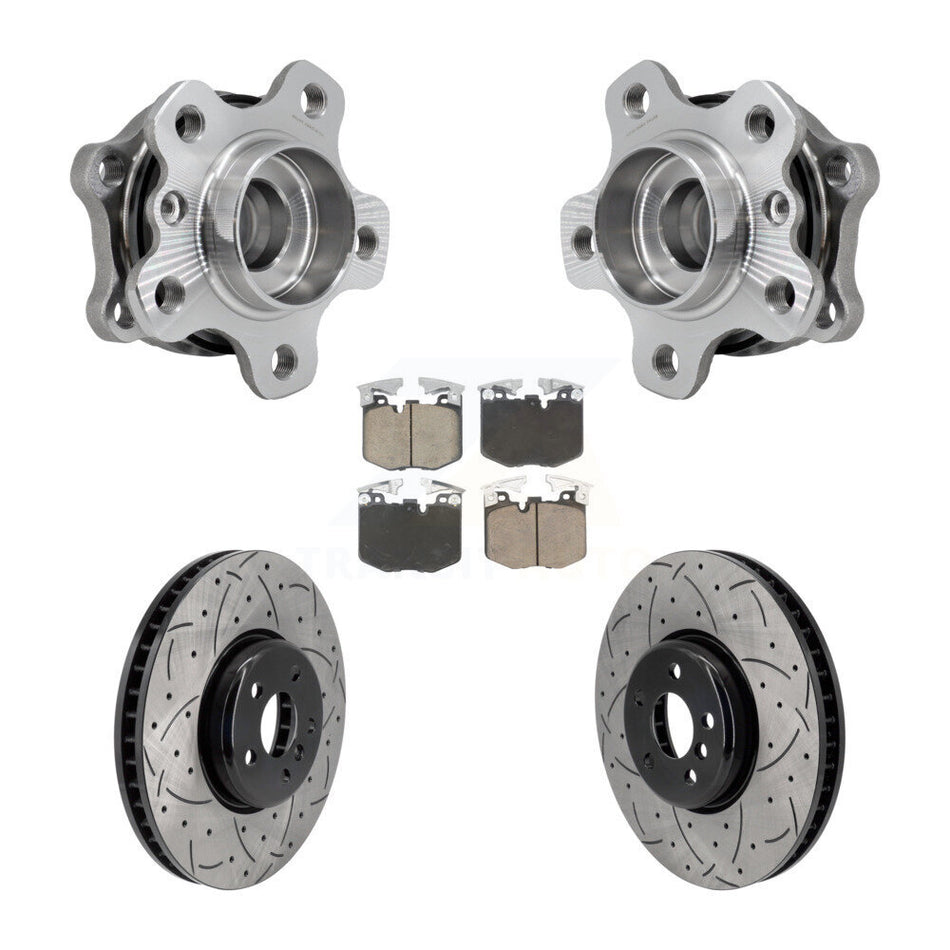 Front Hub Bearing Drill Slot Brake Rotor Pads Kit For BMW 330i xDrive 530i 330e 540i 430i KBB-129878