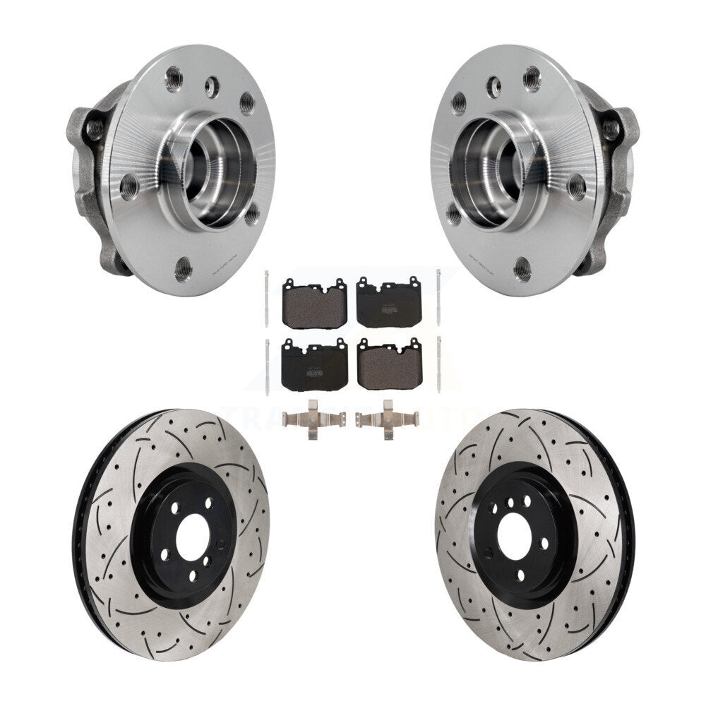 Front Hub Bearing Coated Drill Slot Brake Rotor Pad Kit For Mini Cooper Countryman BMW X2 KBB-129887