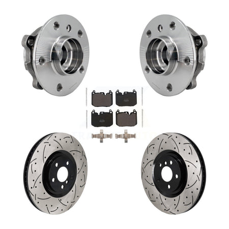 Front Hub Bearing Coated Drill Slot Brake Rotor Pad Kit For Mini Cooper Countryman BMW X2 KBB-129887
