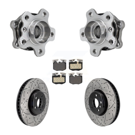 Front Hub Bearing Drill Slot Brake Rotor Pads Kit For BMW 330i xDrive 530i 330e 540i 430i KBB-129888
