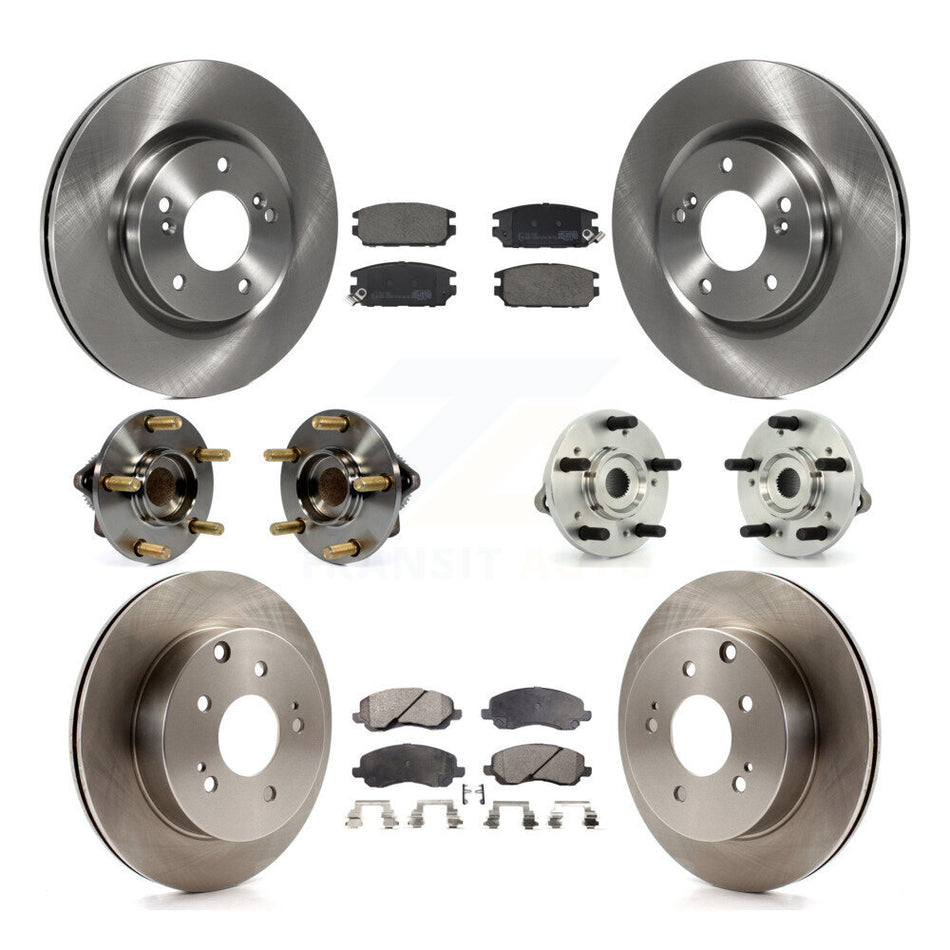 Front Rear Hub Bearing Disc Brake Rotor And Pads Kit (10Pc) For Mitsubishi Eclipse Galant KBB-129918
