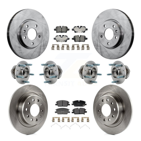 Front Rear Hub Bearing Brake Rotor & Pad Kit (10Pc) For Chevrolet Equinox GMC Terrain 4WD KBB-129920