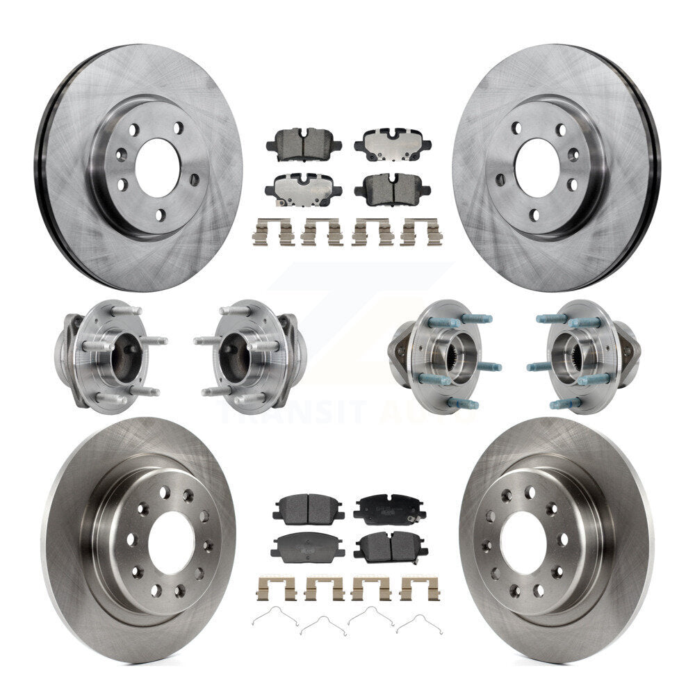 Front Rear Hub Bearing Brake Rotor & Pad Kit (10Pc) For Chevrolet Equinox GMC Terrain FWD KBB-129921