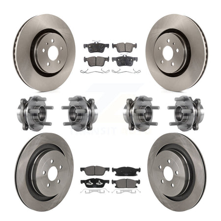 Front Rear Hub Bearing Disc Brake Rotor Pad Kit (10Pc) For 2019-2023 Lincoln Nautilus AWD KBB-129932