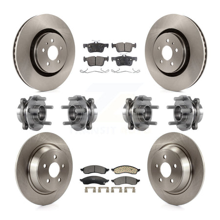 Front Rear Hub Bearing Disc Brake Rotor Pad Kit (10Pc) For 2022-2023 Lincoln Nautilus AWD KBB-129934