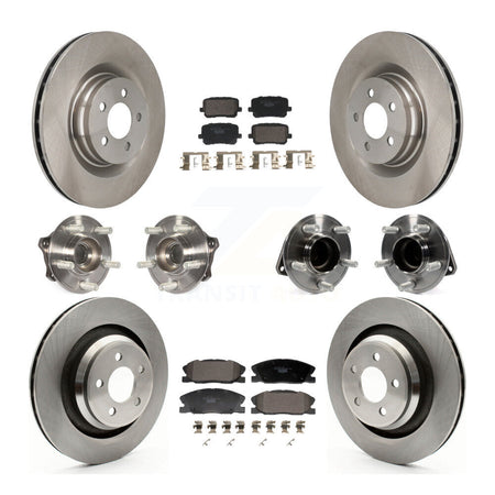 Front Rear Hub Bearings Disc Brake Rotors And Ceramic Pads Kit (10Pc) For Dodge Charger KBB-129950