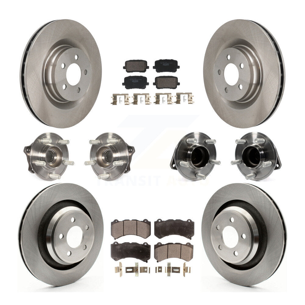 Front Rear Hub Bearing Brake Rotor Pad Kit (10Pc) For Dodge Charger SRT 392 with RWD 6.4L KBB-129951