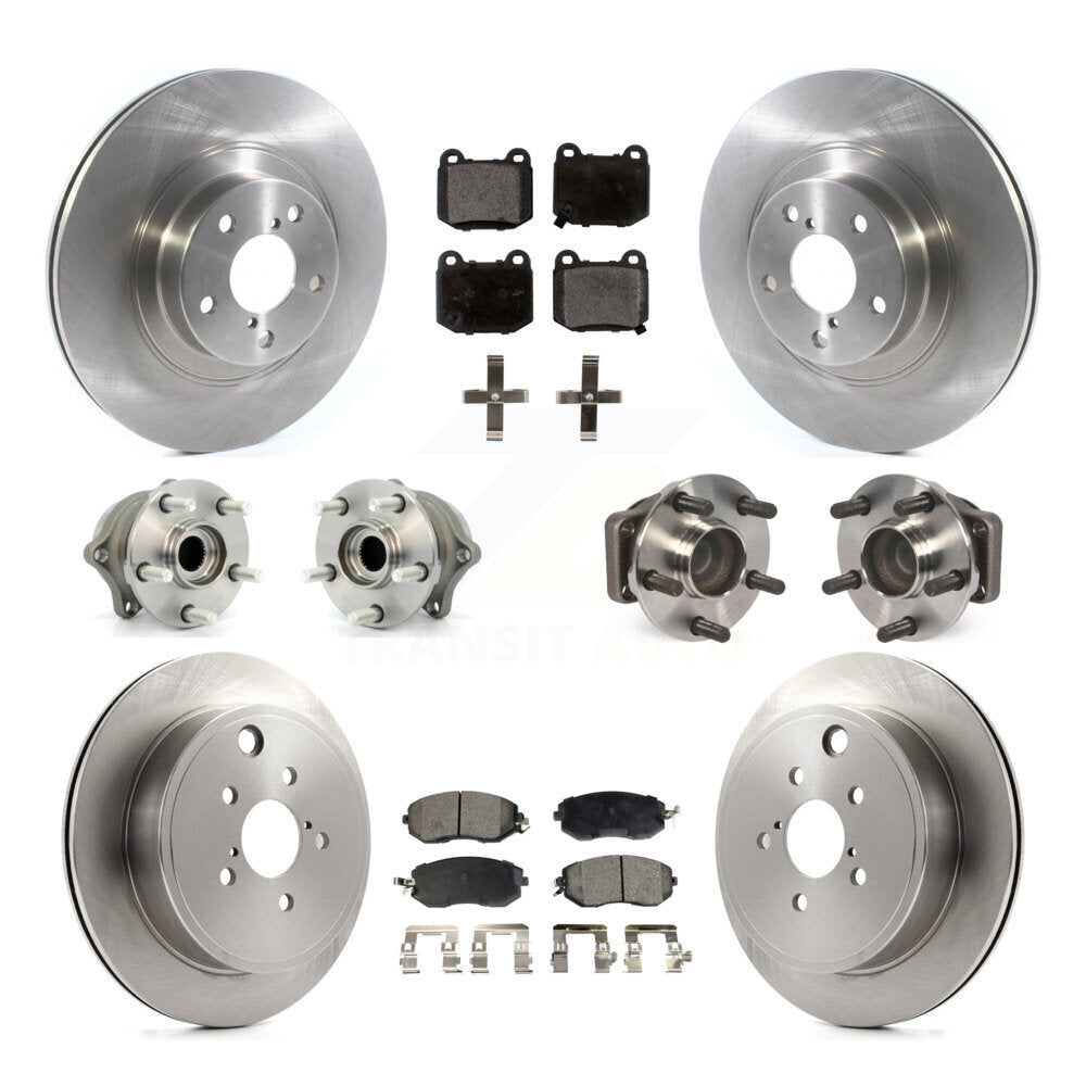 Front Rear Hub Bearing Brake Rotor Pad Kit (10Pc) For 17 Subaru BRZ Without Brembo Brakes KBB-129958